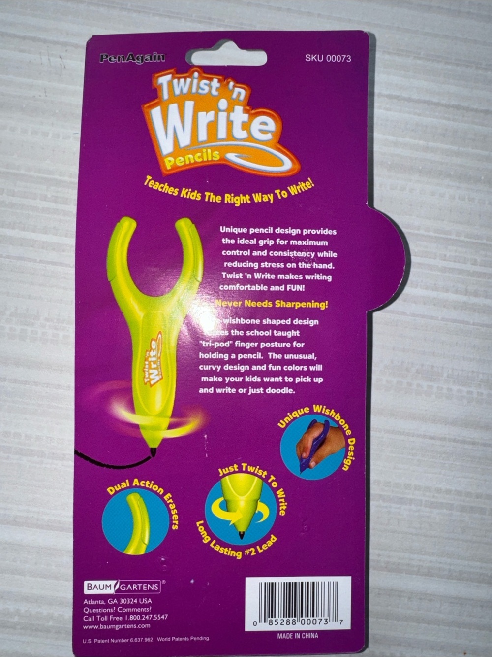✏️ 🆕PenAgain Twist ’n Write Ergonomic No. 2 Pencils 2-Pack - Picture 2 of 2